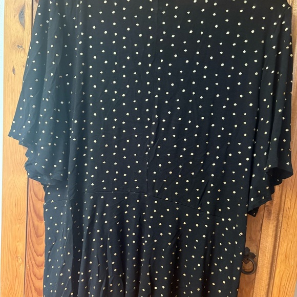 Lane Bryant Womens Size 22/24 Black Gold Swiss Dot Blouse - Picture 6 of 7